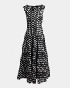 Talbot Runhof Ravioli Jacquard Sleeveless A-line Midi Dress In Black