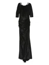 Talbot Runhof Ruched Maxi Dress In Black