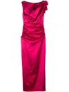 Talbot Runhof Ruffled Duchess-satin Gown In Pink