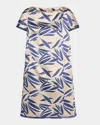 Talbot Runhof Safari Jacquard A-line Dress In Sand