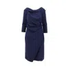 Talbot Runhof Saic Piqué Knee-length Dress In Blue