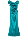 Talbot Runhof Satin Gown In Green