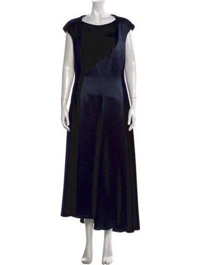 Pre-owned Talbot Runhof Scoop Neck Long Dress In Black
