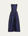 Talbot Runhof Sequin Cloud Jacquard High-neck Evening Gown In Black
