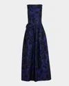 Talbot Runhof Sequin Cloud Jacquard High-neck Evening Gown