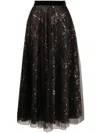 Talbot Runhof Sequin-embellished Tulle Skirt In Black