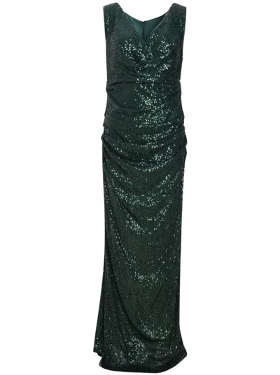 Talbot Runhof Sequinned-embellished Matrix Dress In Green
