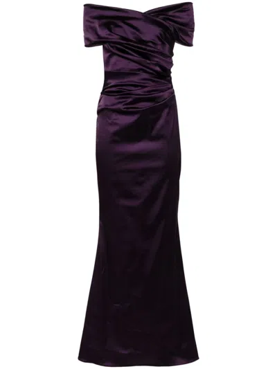 Talbot Runhof Sheath Maxi Dress In Purple
