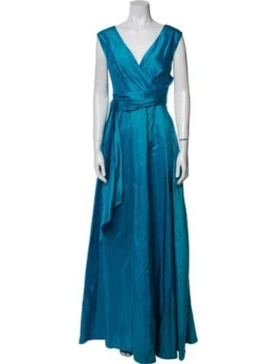 Pre-owned Talbot Runhof Silk Long Dress In Blue