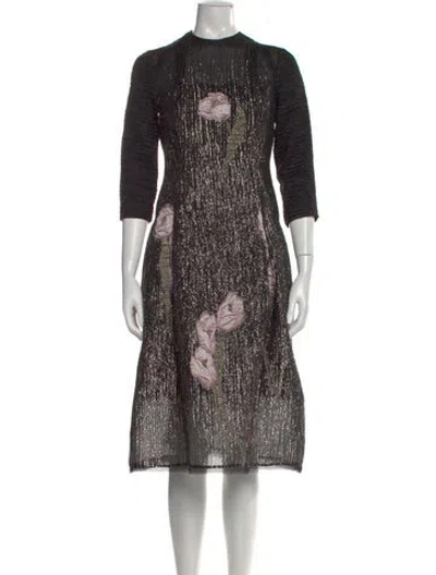 Pre-owned Talbot Runhof Silk Midi Length Dress In Black