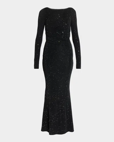 Talbot Runhof Spectrum Jersey Long-sleeve Mermaid Gown In Black