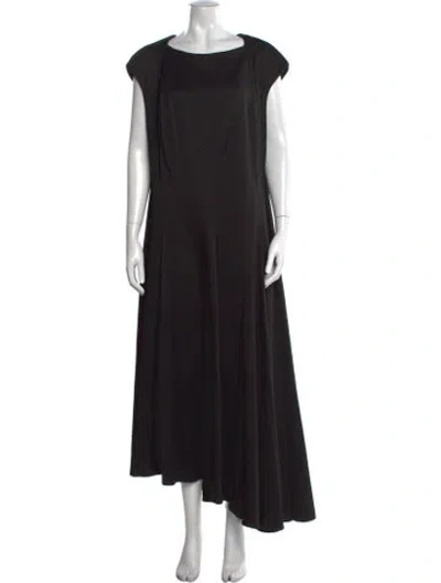 Pre-owned Talbot Runhof Square Neckline Long Dress In Black