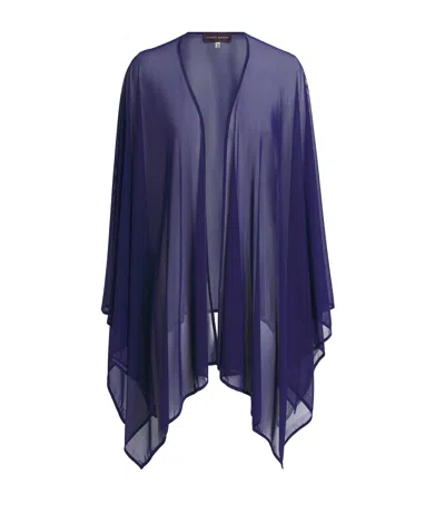 Talbot Runhof Stretch Tulle Cape In Blue