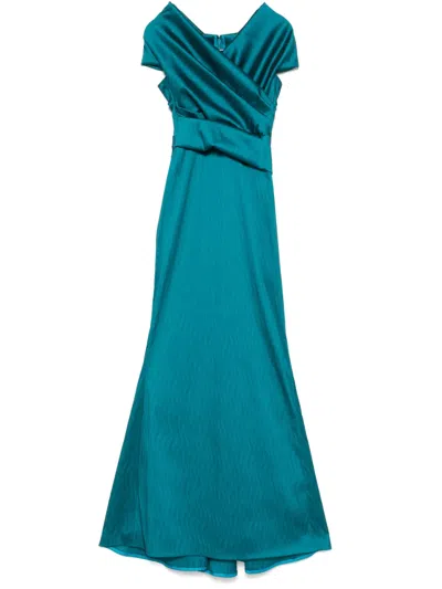 Talbot Runhof Striped Gown In Green