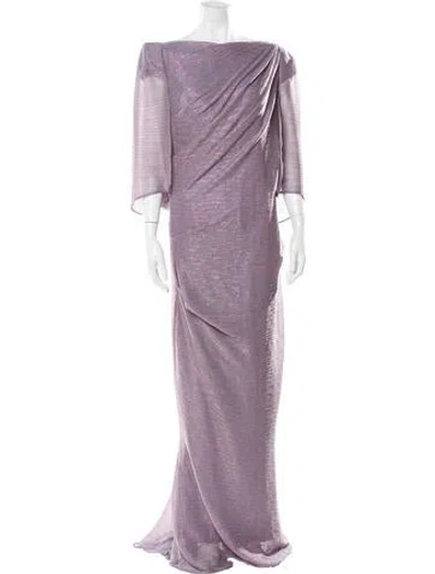 Pre-owned Talbot Runhof Striped Long Dress W/ Tags In Purple