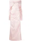 Talbot Runhof Taffeta Mermaid Gown In 粉色