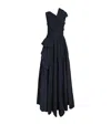 Talbot Runhof Taffeta Pleated Maxi Dress In Animal Print