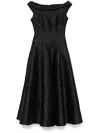 Talbot Runhof Anemone Jacquard Illusion Midi Dress In Black