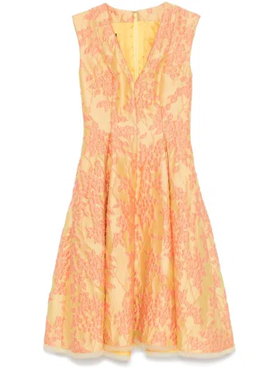 Talbot Runhof Torin9 Mini Dress In Yellow