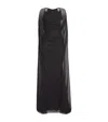 Talbot Runhof Crystal Tulle Trumpet Gown With Sheer Draped Cape In Black
