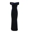 Talbot Runhof Velvet Donavan Maxi Dress In Black