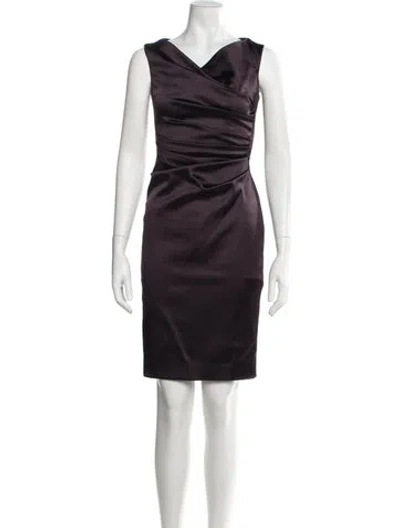 Pre-owned Talbot Runhof V-neck Knee-length Dress In Purple