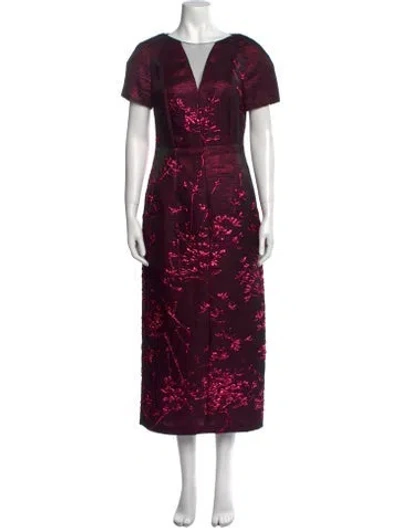 Pre-owned Talbot Runhof V-neck Long Dress In Multi