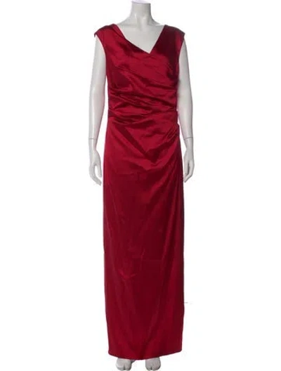 Pre-owned Talbot Runhof V-neck Long Dress In Pink