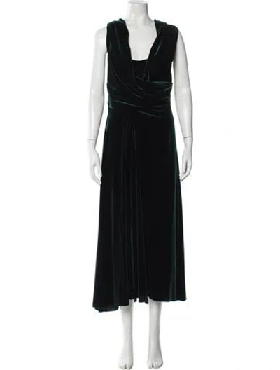 Pre-owned Talbot Runhof V-neck Long Dress W/ Tags In Black