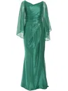 Talbot Runhof Voile Mermaid Dress In Green