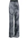 Talbot Runhof Wide-leg Metallic Trousers In Blue