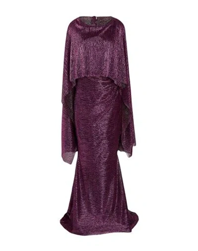 Talbot Runhof Woman Maxi Dress Purple Size 8 Polyester, Metallic Fiber