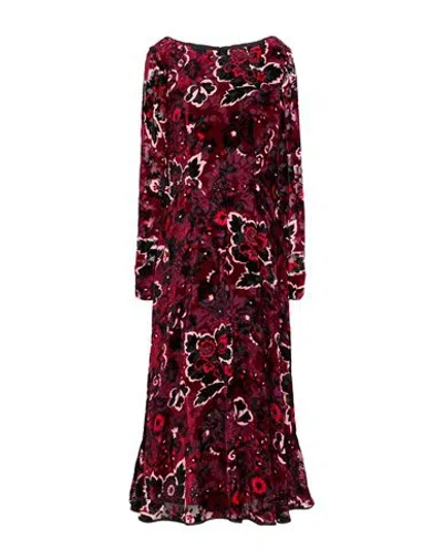 Talbot Runhof Woman Midi Dress Burgundy Size 10 Viscose, Silk In Multi
