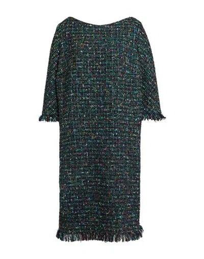 Talbot Runhof Woman Mini Dress Black Size 12 Virgin Wool, Polyester, Acrylic, Polyamide, Cotton In Green