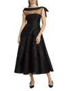 Talbot Runhof Anemone Jacquard Illusion Midi Dress In Black