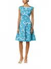 Talbot Runhof Women's Cocktail Dress In Turquoise In Blue