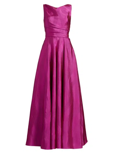 Talbot Runhof Women's Draped Sleeveless Gown In Pink