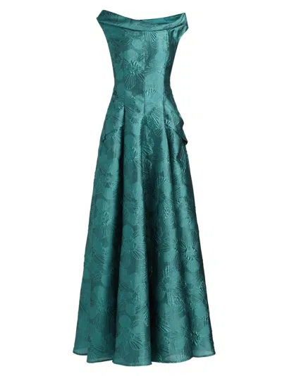 Talbot Runhof Women's Floral Jacquard A-line Gown In Multi
