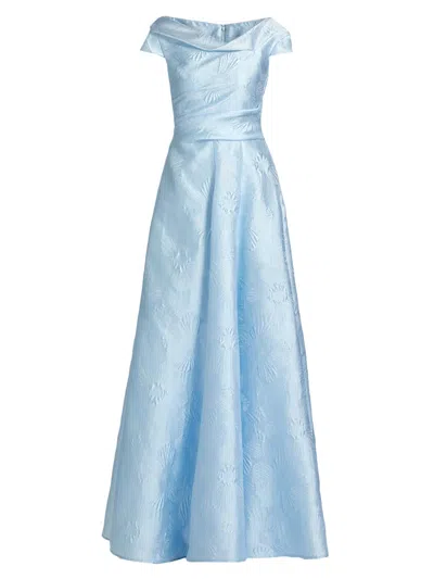 Talbot Runhof Women's Floral Jacquard Fit & Flare Gown In Blue