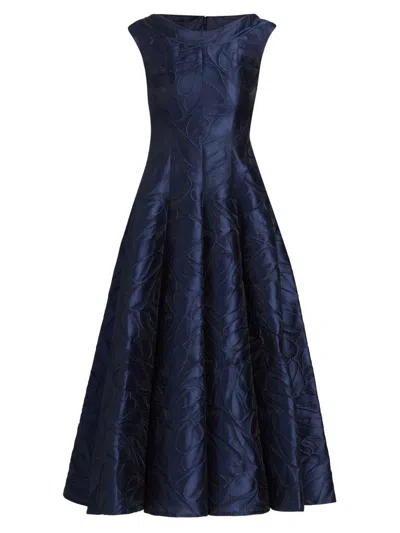 Talbot Runhof Women's Honeydrop Jacquard Cocktail Dress In Blue
