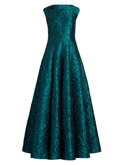 Talbot Runhof Women's Jacquard A-line Gown In Blue