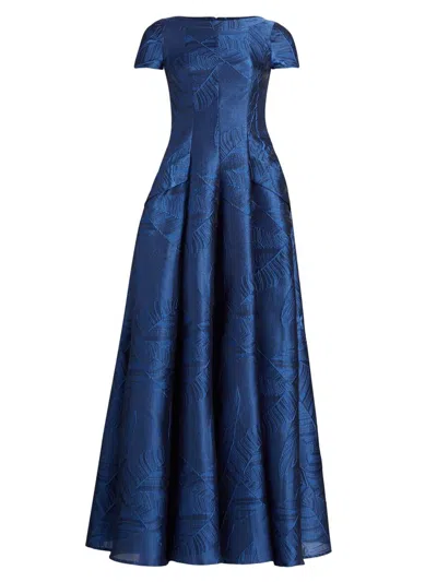 Talbot Runhof Women's Jacquard A-line Gown In Blue
