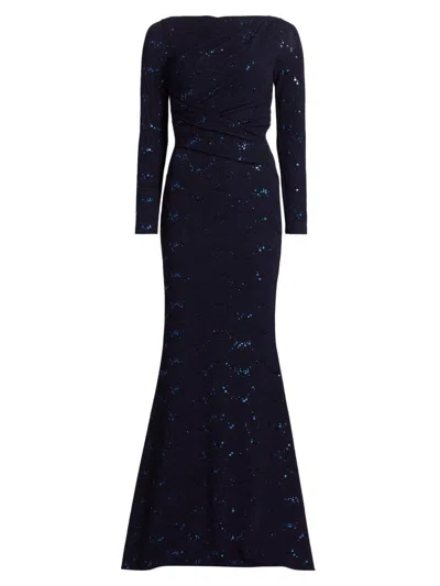 Talbot Runhof Women's Jersey Bodycon Gown In Blue