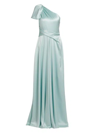 Talbot Runhof Women's Satin One-shoulder Gown In Blue
