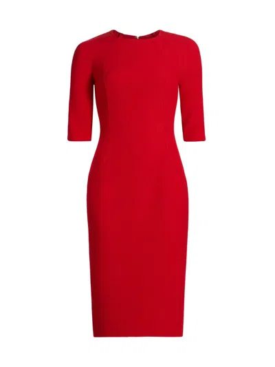 Talbot Runhof Women's Seamed Sheath Cocktail Dress In Red