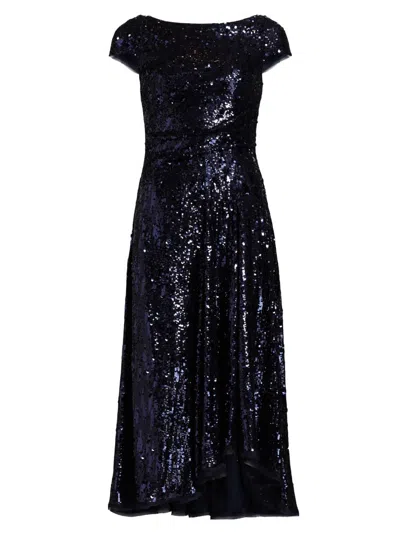 Talbot Runhof Women's Sequin Fit-and-flare Midi-dress In Black
