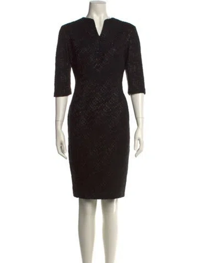 Pre-owned Talbot Runhof Wool Knee-length Dress In Black