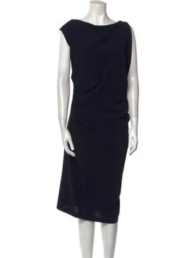 Pre-owned Talbot Runhof Wool Midi Length Dress In Black