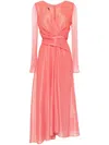 Talbot Runhof Wrap-design Midi Dress In Pink