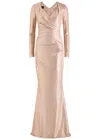 Talbot Runhof Wrap-effect Lamé Gown In Light Pink